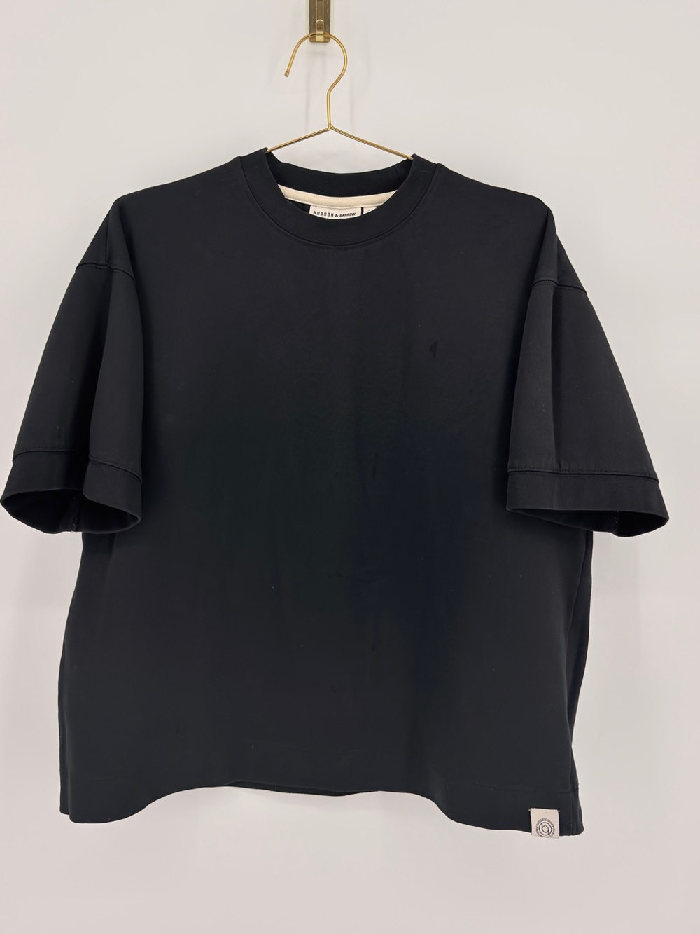 Hudson & Barrow Black Oversized Knit T-Shirt Size Medium